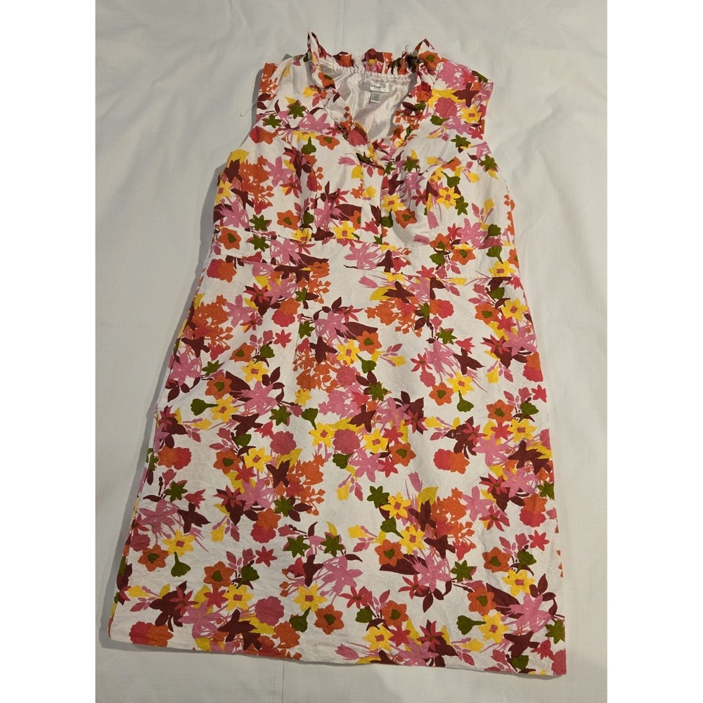 Dressbarn Sleeveless Midi Ruffled Neck Lined Multicolor Floral‎  Dress Size 18W
